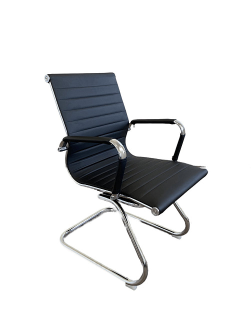 Офісне крісло конференційне Tehforward Slim CF хром Чорний Дніпро - фото 1