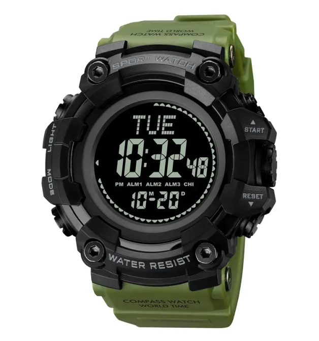 Чоловічий спортивний годинник Skmei 2037 з компасом (Зелений) Вінниця - фото 2