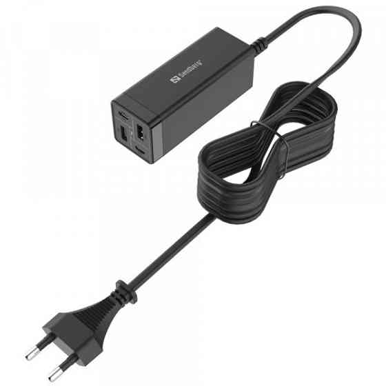 Зарядний пристрій 4xUSB 65W GaN (2xUSB-C+2xUSB-A) чорний Sandberg (441-45) Київ