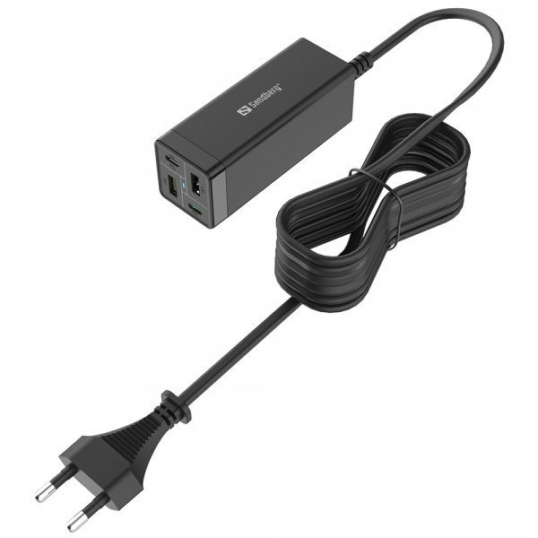 Зарядний пристрій 4xUSB 65W GaN (2xUSB-C+2xUSB-A) чорний Sandberg (441-45) Київ - фото 5