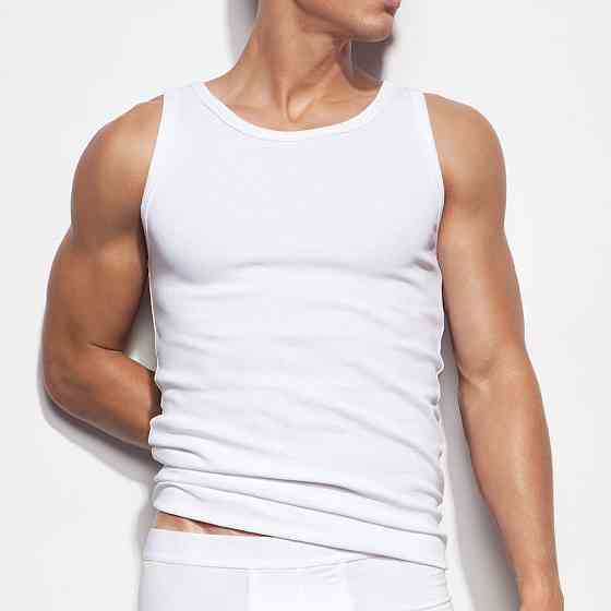 Чоловіча майка Atlantic бавовна Біла BMV-046 Київ