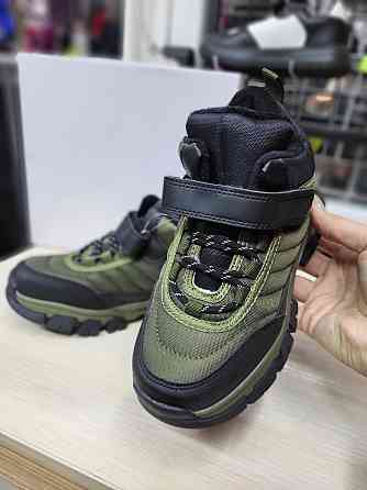 Детские зимние термо ботинки для мальчиков waterproof  хаки 34 (22см) Николаев