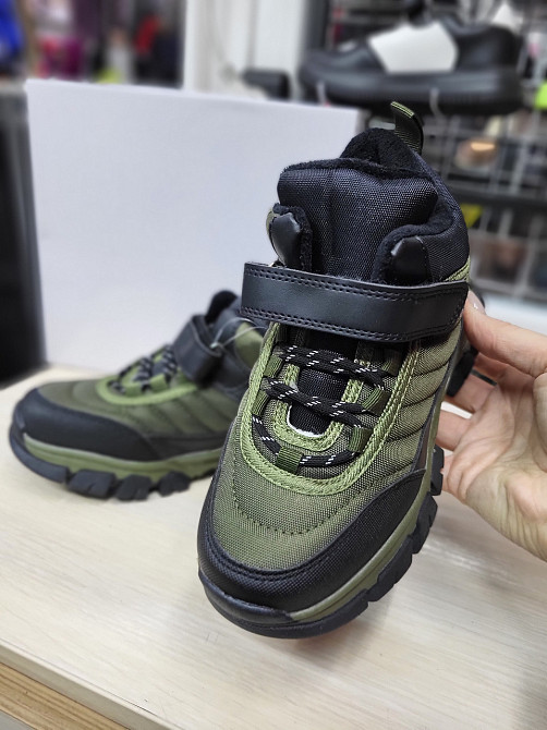 Детские зимние термо ботинки для мальчиков waterproof  хаки 34 (22см) Николаев - изображение 2