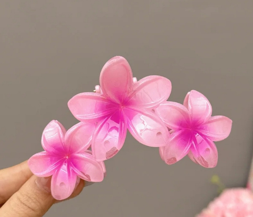 Заколка-крабік квітка 9 см Рожевий Смела - изображение 1