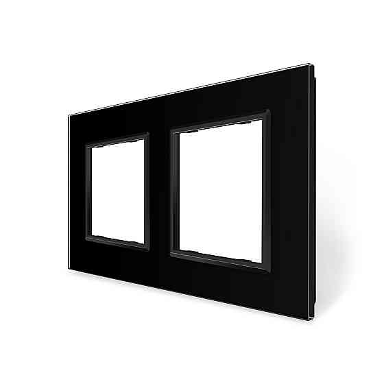 LIVOLO Рамка 2-постова LIVOLO, загартоване скло, чорна матова, 151×80 мм (VL-P7E/E-4BS06) Коломия