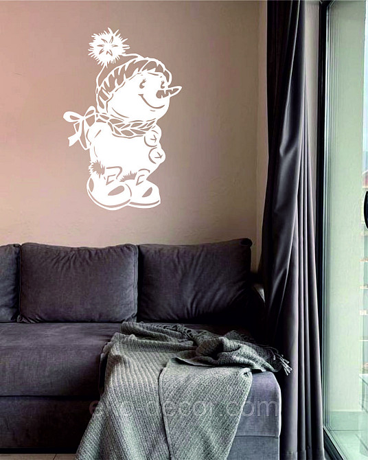 Декоративное настенное Панно «Снеговик», Декор на стену 50*32 см, Белый Киев - изображение 4