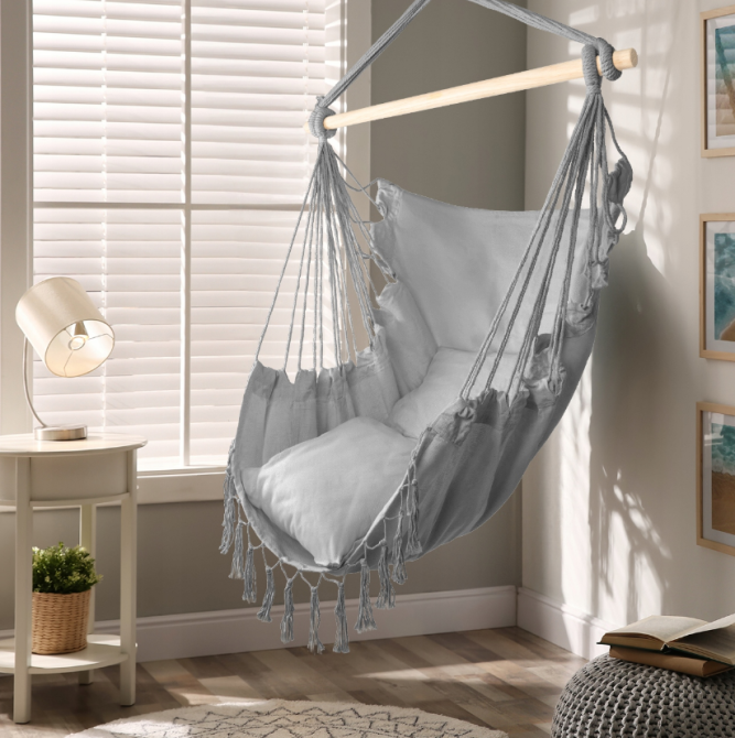 Крісло гамак Бразильське Malatec сірий 100см до 120кг (Польща) Київ - фото 9