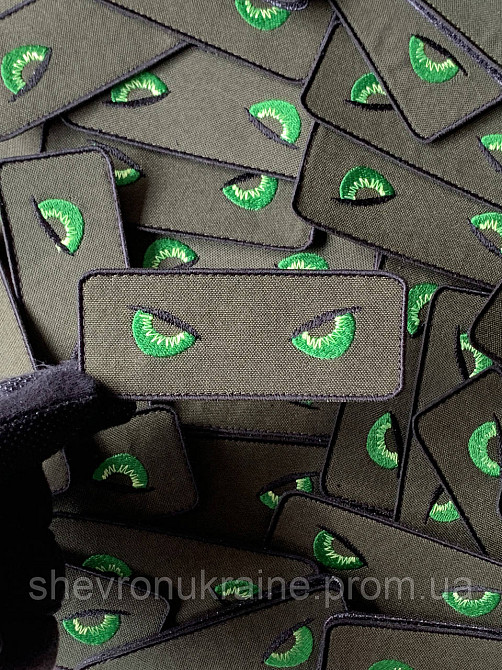 Шеврон ЗЛІ ОЧІ (Форма прямокутна. На липучці) Розмір 4x10см Київ - фото 4