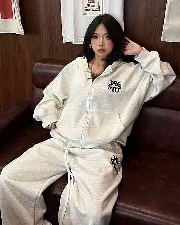 Женский теплый оверсайз костюм двойка Трехнитка на флисе Меланж Одесса