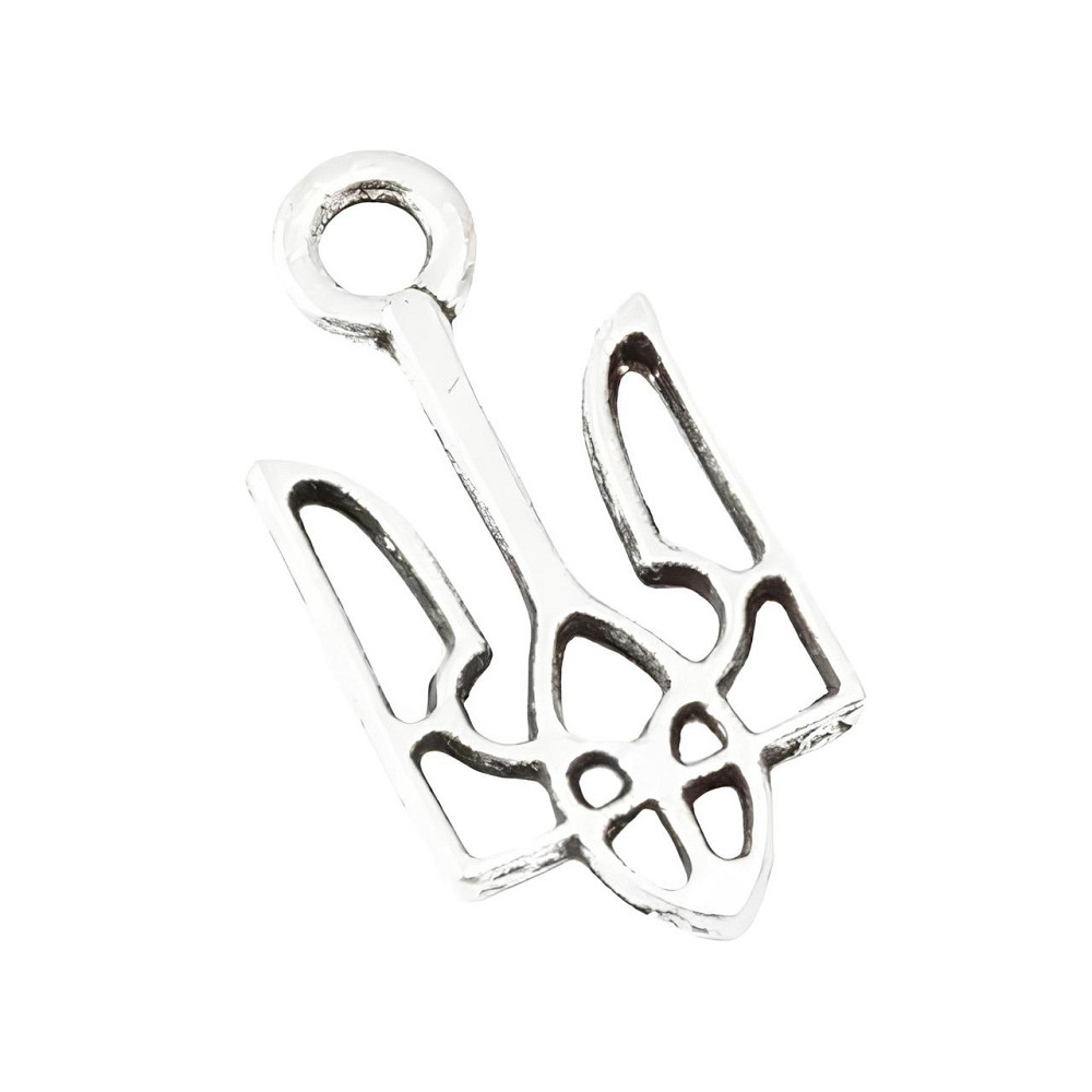 Набор подвесок RESTEQ тризуб 100 шт. серебристые металлические украшения для рукоделия Киев - изображение 1