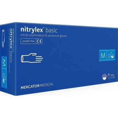 Медицинские перчатки Mercator Medical Nitrylex Basic Нитриловые Неопудренные диагностические Размер M Синие 100 шт. (3.1006) (5906615004615) Винница