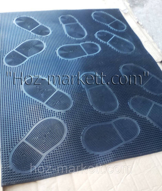 Резиновый коврик Следы средний  75 см х 45 см черный Харьков - изображение 2