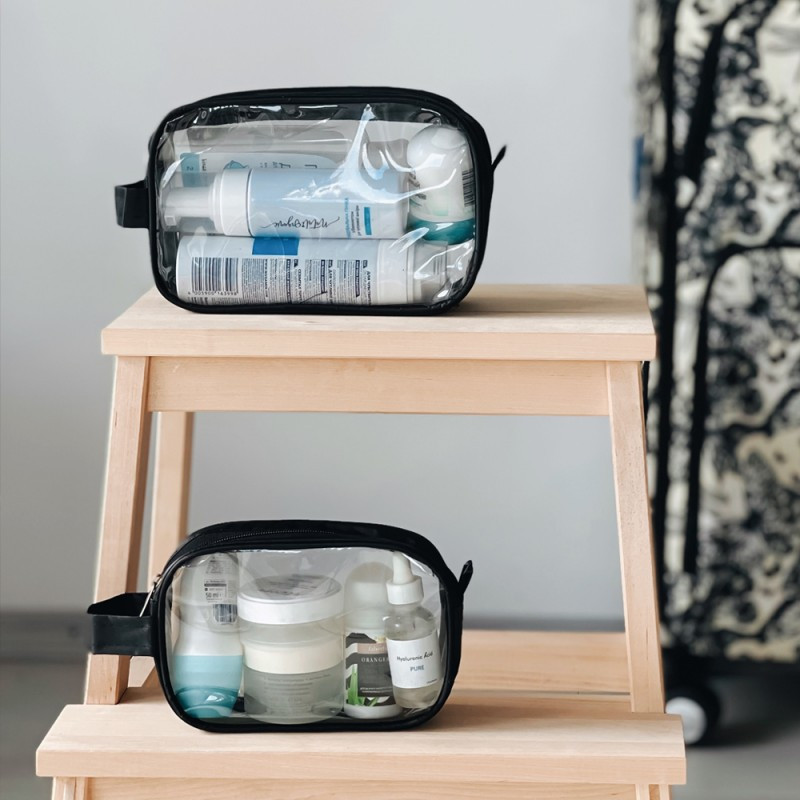 Набор прозрачных косметичек 2 шт (Черный) Сумы - изображение 1