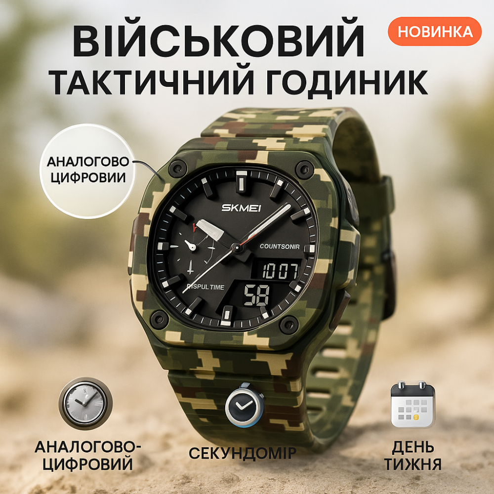 Зручний годинник для занять спортом, Військовий годинник з підсвічуванням Кращий тактичний QR-64 Львів - фото 3