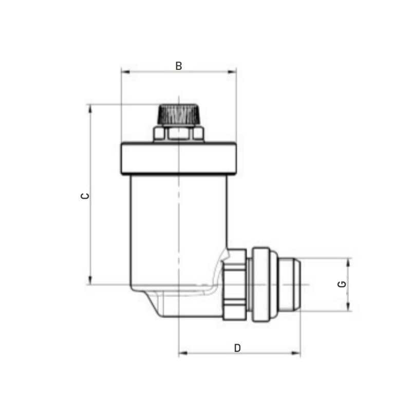 Повітровідвідник автоматичний Roho R1303-050N - 1/2" Н кутовий (нікель) (RO0141) Київ - фото 2
