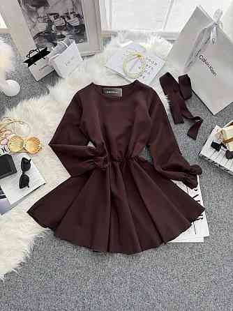 Жіноча романтична мінісукня з поясом креп костюмка Шоколад, 42/44 Одеса