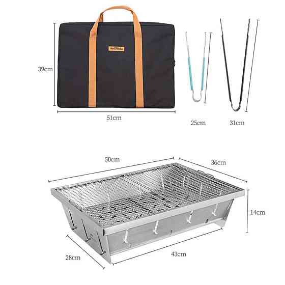 Гриль портативный Naturehike Picnic BBQ Grill NH20CJ006, р-р L, сталь Киев