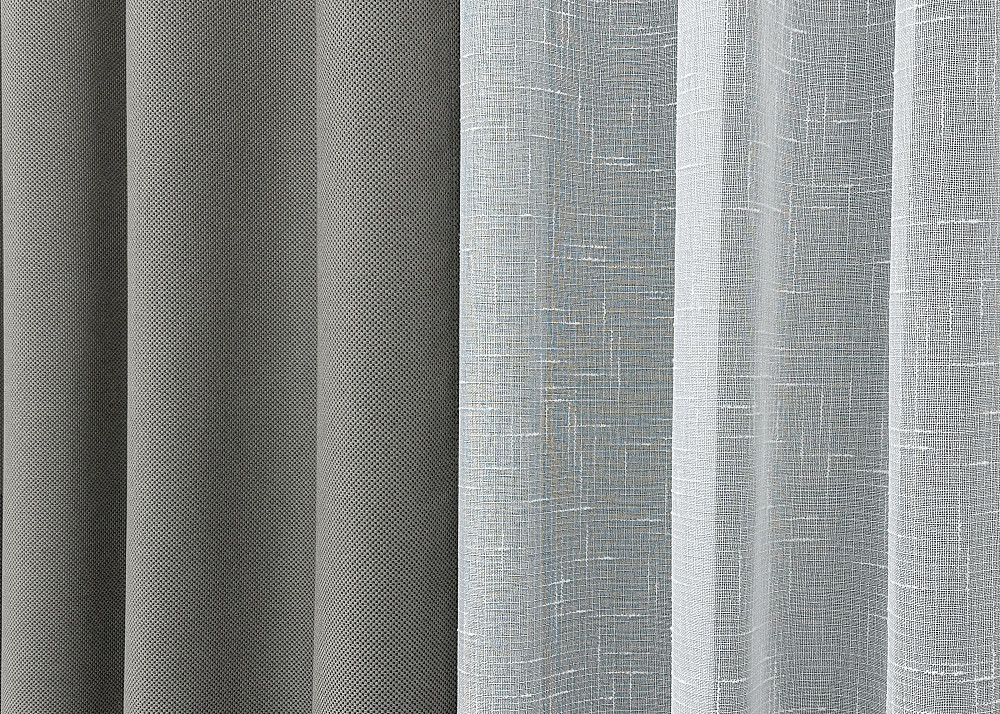 Комплект штор VR-Textil рогожка преміум TERRA LUXE 150х270 2шт і Тюль 600х270 1862ш-115т сірий з білим 71-068/5 Київ - фото 7