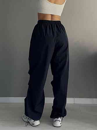 Женские повседневные оверсайз брюки из плащевки Темно-синий Одесса