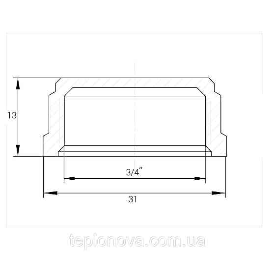 Заглушка 3/4″В никелированная под пломбу NC401P OPTIMUM Черновцы