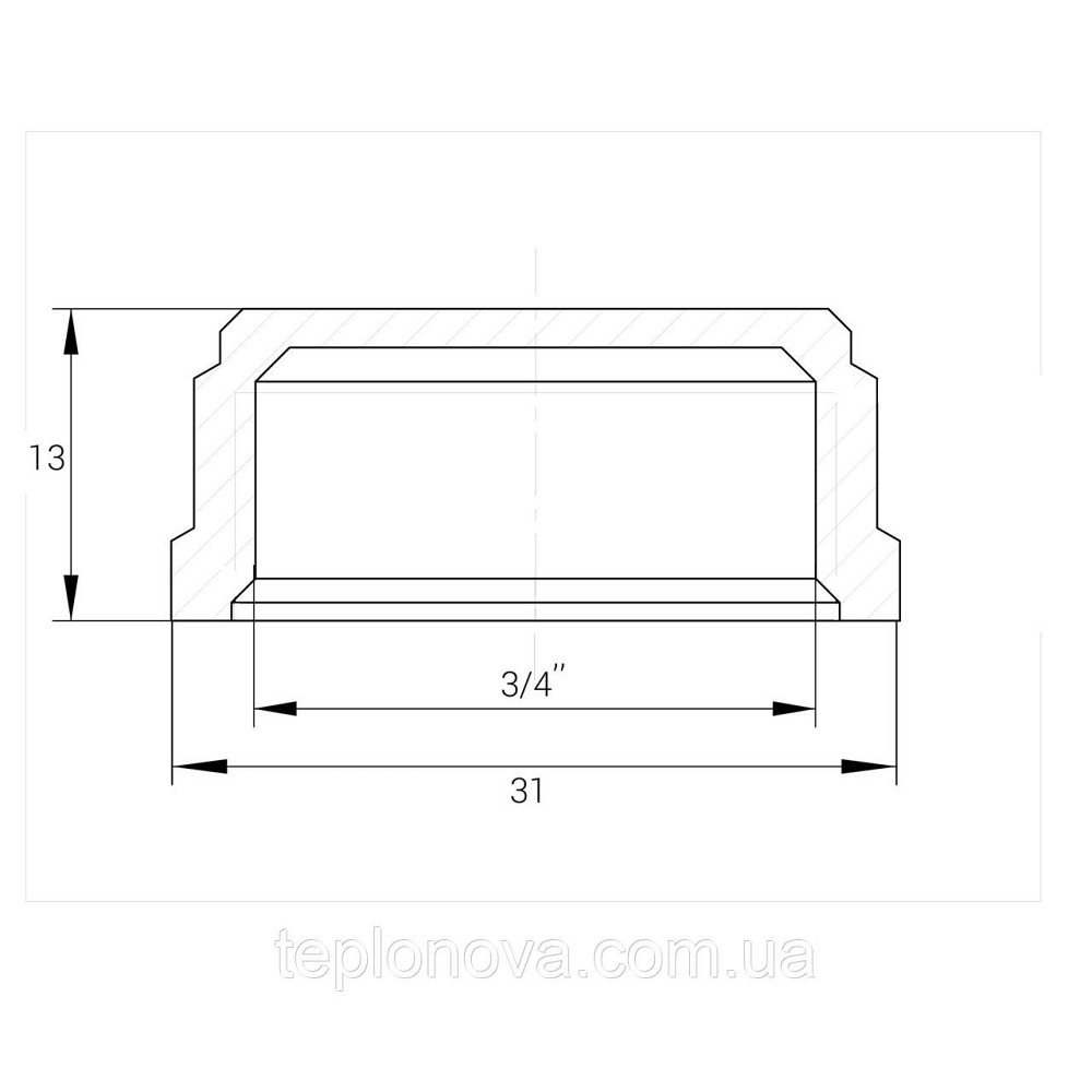 Заглушка 3/4| У нікельована під пломбу NC401P OPTIMUM Чернівці - фото 3