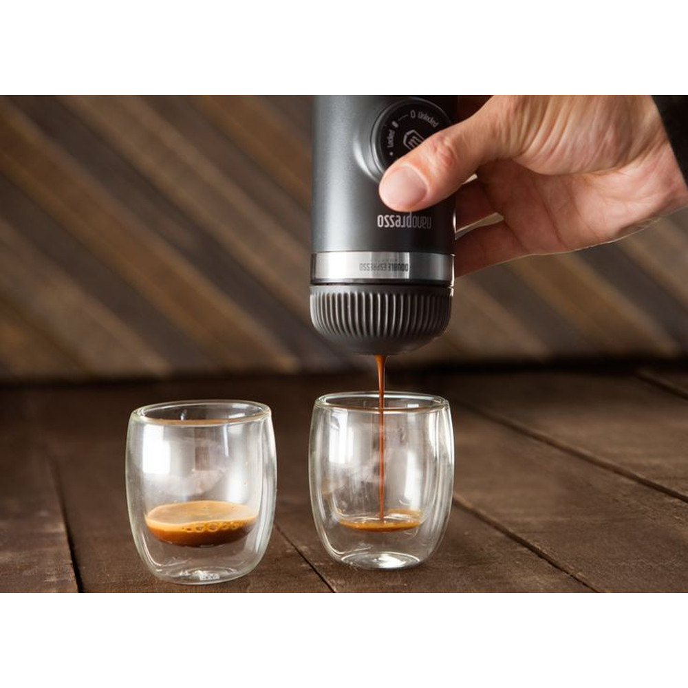 Портативна еспресо-кавоварка Wacaco Nanopresso сіра, механічна, для меленої кави Киев - изображение 13