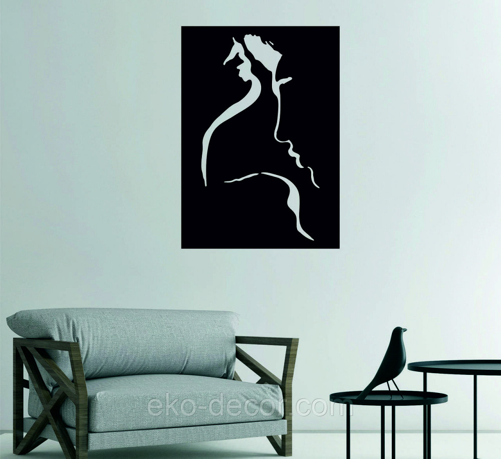 Декоративне настінне Панно «Сілует пари», Декор на стіну 90*64 см, Чорний Київ - фото 4