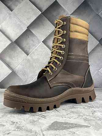 Чоловічі військові берці Тайфун коричневі водонепронекні на хутрі прошиті та проклеєні якісні берці WAR Львів