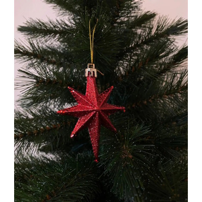 Елочная игрушка Chomik Зірки, 9 см, пластикові 4 шт, червоні (5901292631147_3) Вінниця - фото 3
