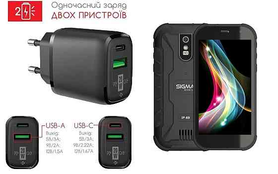 Сетевое зарядное устройство для Sigma mobile X-treme PQ29, 20W 3A, Quick Charge 3.0 Киев