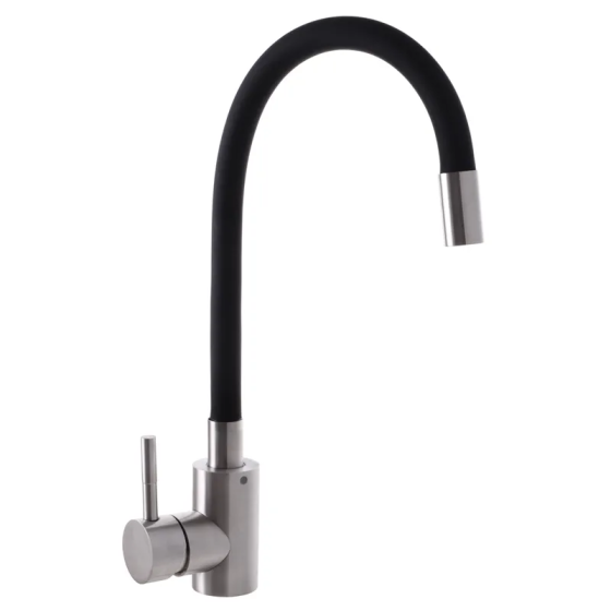 Чорний кухонний змішувач з силіконовим виливом Mixxus SUS 011 (SS2798) Харків
