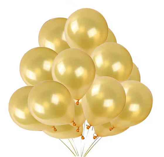 Шарики латексные металлик золотистый 12