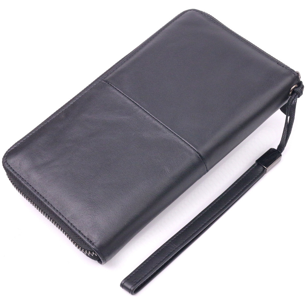 Оригінальний чоловічий клатч з натуральної гладкої шкіри Чорний (Vintage) Київ - фото 6