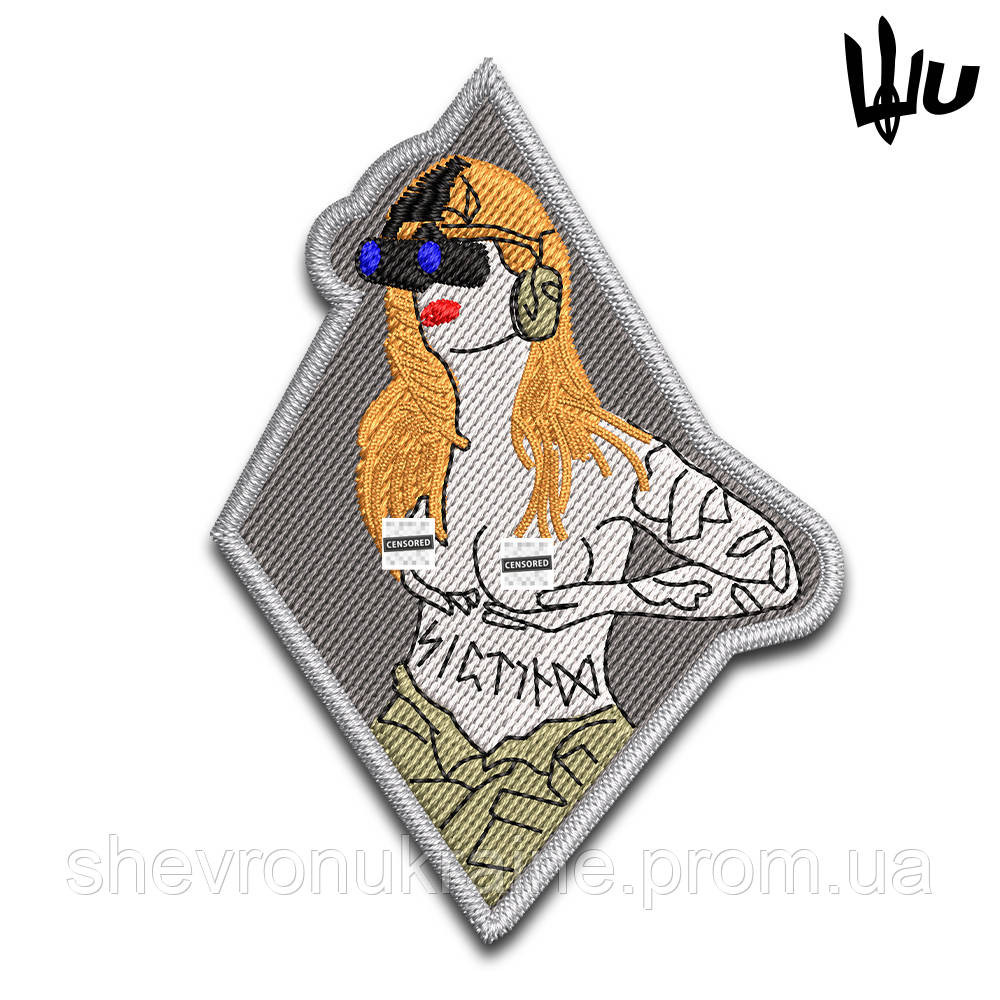 Шеврон под заказ ДЕВУШКА СОЛДАТ (Срок изготовки 3-5 дней. На липучке) Размер 8.7x6.2см Киев - изображение 1