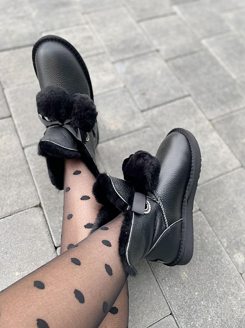 Lonza Угги жіночі LONZA чорні натуральна шкіра висота 14 см підошва 2 см (A8032-7A 4843) Коломыя - изображение 2