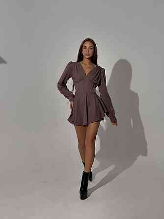 Жіноча романтична мінісукня-комбінезон костюмка Шоколад, 46/48 Одеса