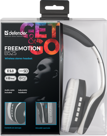 Гарнітура Defender FreeMotion B525 Gray + White, Bluetooth (63527) (6492205) Київ