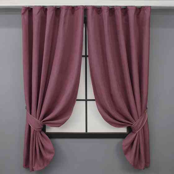 Комплект коротких штор VR-Textil Мікровелюр Petek № 1490ш Пурпурний 140х170 см 2 шт (35-0223) Київ