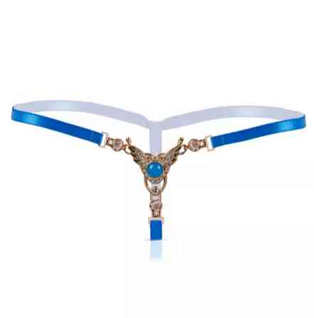 Трусики з камінням еротичні універсальний синій Київ