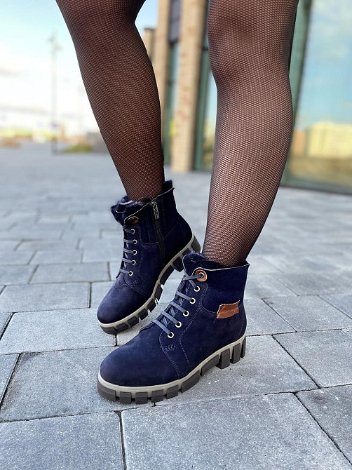 Stepter Черевики жіночі Stepter сині нубук з натуральною шерстю зимові 38р. 40р. (2218) Коломыя - изображение 8