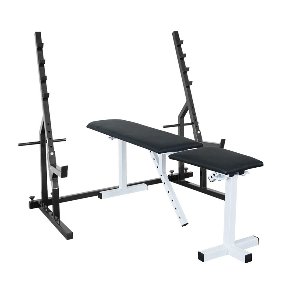 Лавка регульована для жиму 30 на 30 мм + Стійки зі страховкою 40 на 40 мм та штирями під бліни Київ - фото 1