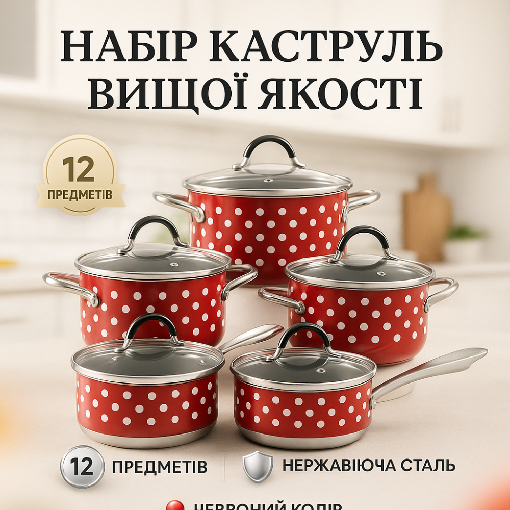 Набор кастрюль из нержавеющей стали, Набор кастрюль для дома с антипригарным покрытием VM-60 Львов - изображение 12