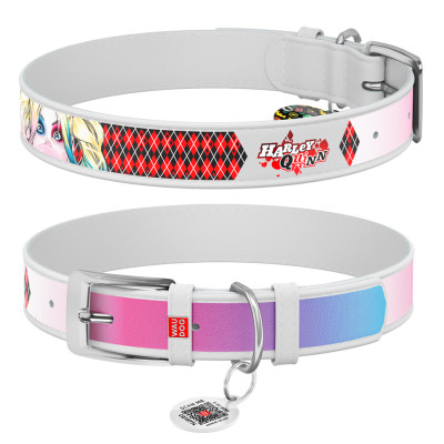 Ошейник для животных WAUDOG Design с QR паспортом "Харли Квинн" L Ш 25 мм Д 38-49 см белый (0025-1002-15) Винница - изображение 1