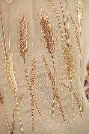 Вышиванка женская льняная, бежевая топ Киев