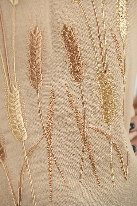 Вышиванка женская льняная, бежевая топ Киев - изображение 3