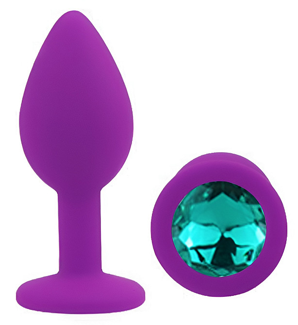 Силіконова анальна пробка EGZO - Silicone Purple Round Plug Marine, size S Sex Aura Київ - фото 2
