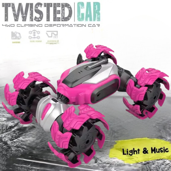 Машинка трансформер-перевертыш на радиоуправлении с торсионной подвеской,розовая Каменец-Подольский