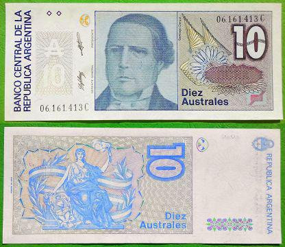 Аргентина/Argentina 10 Austral 1985-89 Pick 325b UNC Полтава - фото 1