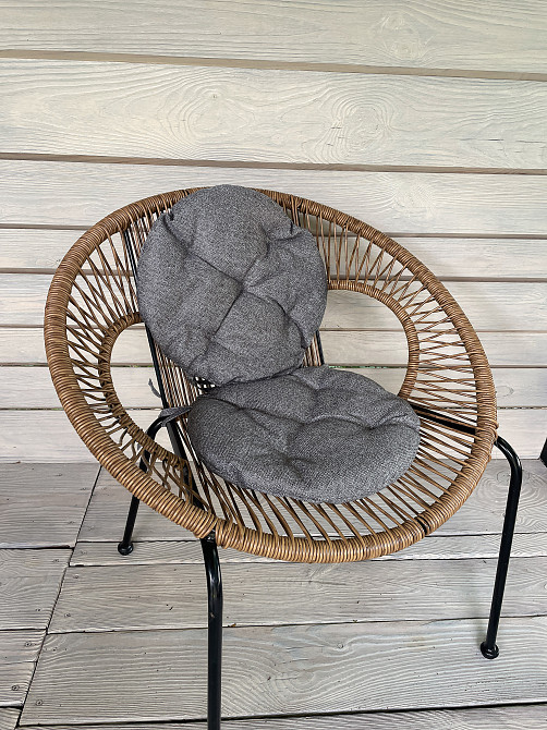 Подушка для стільців (38x38х5 см) кругла Decorator Мальмо колір сірий 84-046 Київ - фото 4