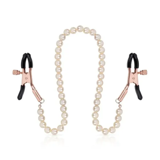 Затискачі для сосків з перлинним ланцюжком Rosy Gold - Nipple Clamps Pearls Львов